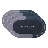 Kuber Industries Bath Mat | PVC Bathroom Mat | Shower Bath Mat | Floor Tub Mat | Diatom Mud Oval Mat | Anti-Skid Shower Bathroom Mat | CF-220802 |Pack of 3| Brown